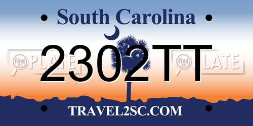 2302TT South Carolina License Plate