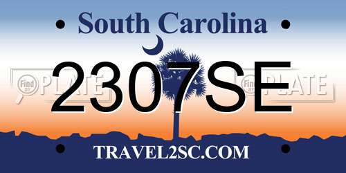 2307SE South Carolina License Plate