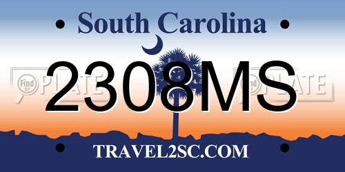 2308MS South Carolina License Plate