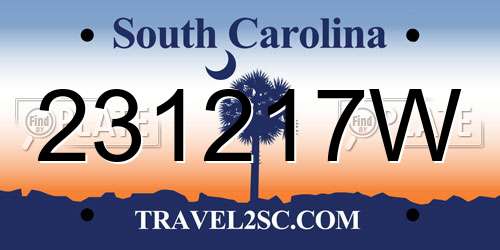 231217W South Carolina License Plate