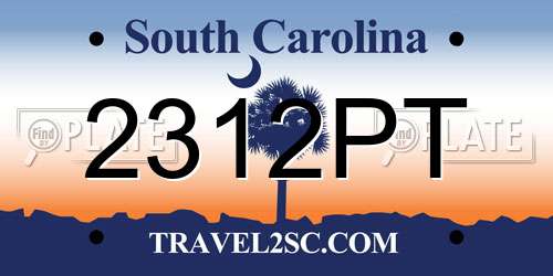 2312PT South Carolina License Plate