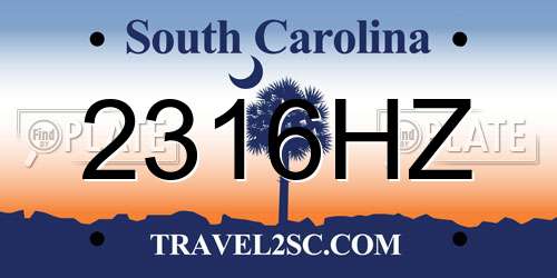 2316HZ South Carolina License Plate