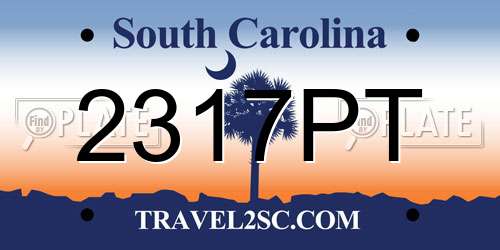2317PT South Carolina License Plate