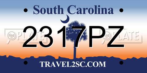 2317PZ South Carolina License Plate