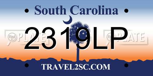 2319LP South Carolina License Plate