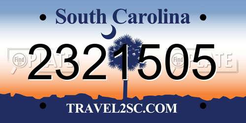 2321505 South Carolina License Plate