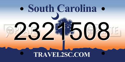 2321508 South Carolina License Plate