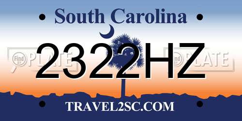 2322HZ South Carolina License Plate