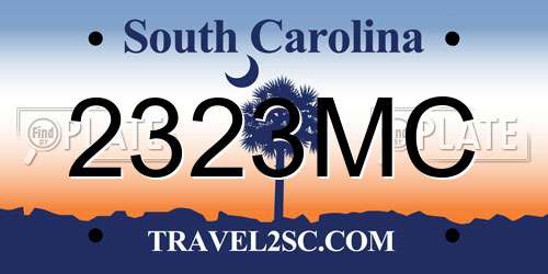 2323MC South Carolina License Plate