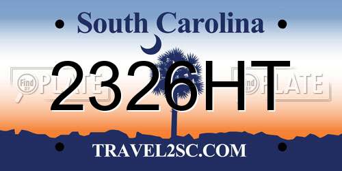 2326HT South Carolina License Plate