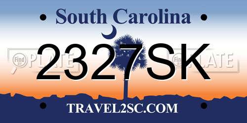 2327SK South Carolina License Plate