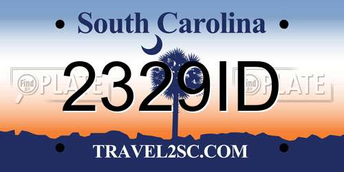 2329ID South Carolina License Plate