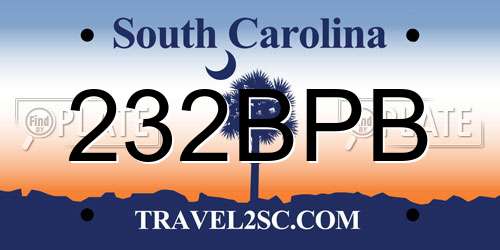 232BPB South Carolina License Plate