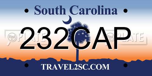 232CAP South Carolina License Plate