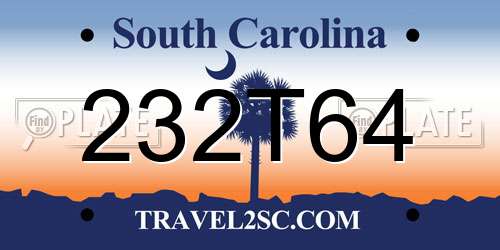232T64 South Carolina License Plate