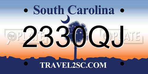 2330QJ South Carolina License Plate