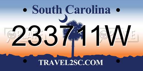 233711W South Carolina License Plate