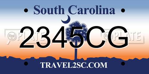 2345CG South Carolina License Plate