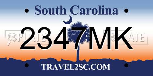 2347MK South Carolina License Plate