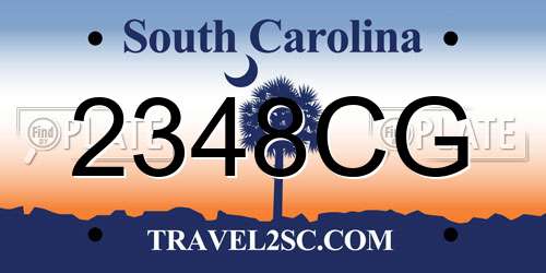 2348CG South Carolina License Plate