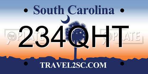234QHT South Carolina License Plate