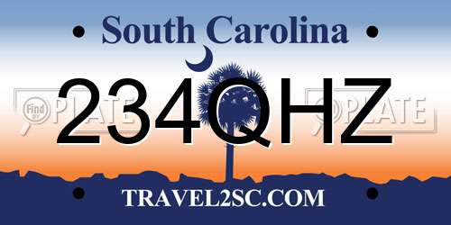 234QHZ South Carolina License Plate