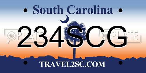 234SCG South Carolina License Plate