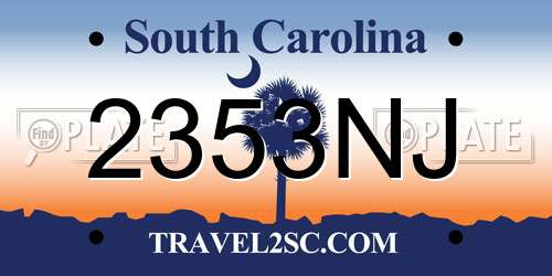 2353NJ South Carolina License Plate