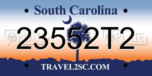 23552T2 South Carolina License Plate