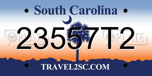 23557T2 South Carolina License Plate