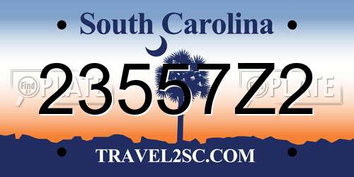 23557Z2 South Carolina License Plate