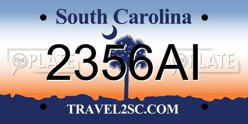 2356AI South Carolina License Plate
