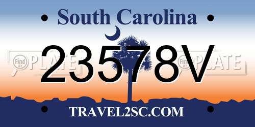 23578V South Carolina License Plate