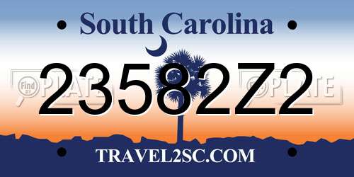 23582Z2 South Carolina License Plate