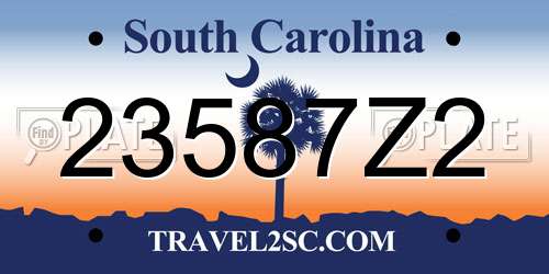 23587Z2 South Carolina License Plate