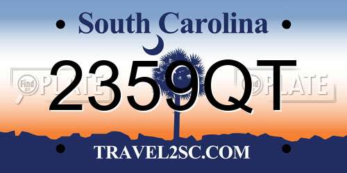 2359QT South Carolina License Plate
