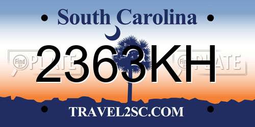 2363KH South Carolina License Plate