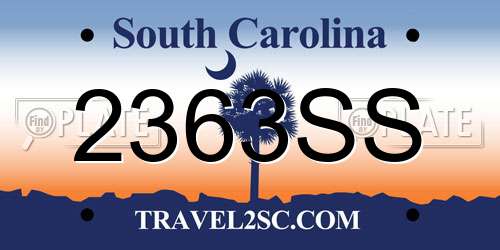 2363SS South Carolina License Plate