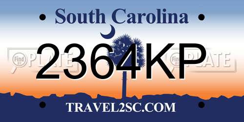 2364KP South Carolina License Plate