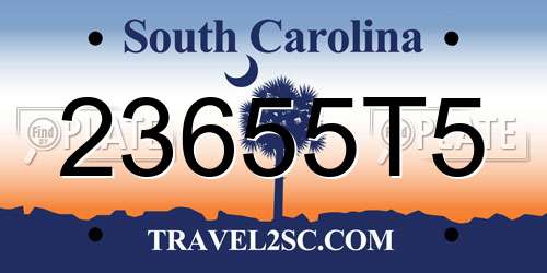 23655T5 South Carolina License Plate