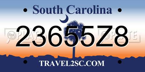 23655Z8 South Carolina License Plate