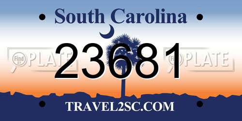 23681 South Carolina License Plate