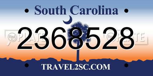 2368528 South Carolina License Plate