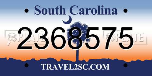 2368575 South Carolina License Plate