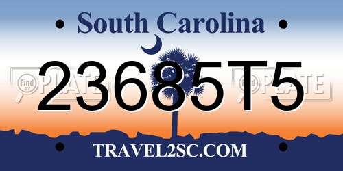 23685T5 South Carolina License Plate
