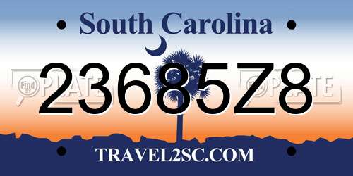 23685Z8 South Carolina License Plate