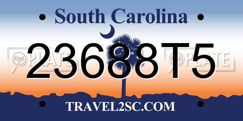 23688T5 South Carolina License Plate