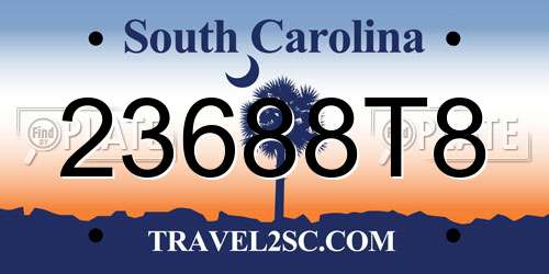 23688T8 South Carolina License Plate