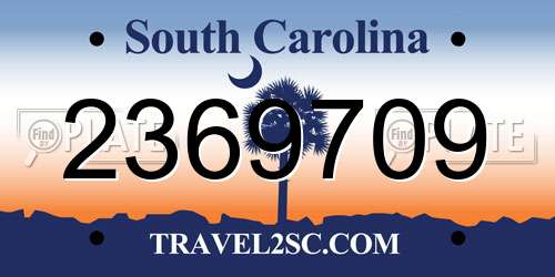 2369709 South Carolina License Plate