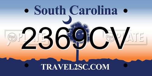 2369CV South Carolina License Plate